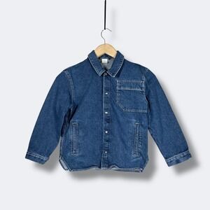 COS Denim Button Up Jacket Shacket Kids 6-8 Years Blue Utility Minimalist